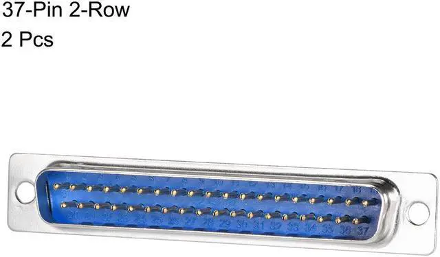 Alt view image 2 of 4 - D-sub Connector Male Plug 37-pin 2-row Port Terminal Breakout Solder Type for Mechanical Equipment CNC Computers Blue Pack of 2