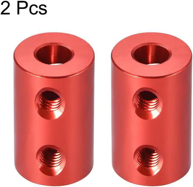 Alt view image 2 of 3 - Shaft Coupling 5mm to 5mm Bore L20xD12 Robot Motor Wheel Rigid Coupler Connector Red 2 Pcs
