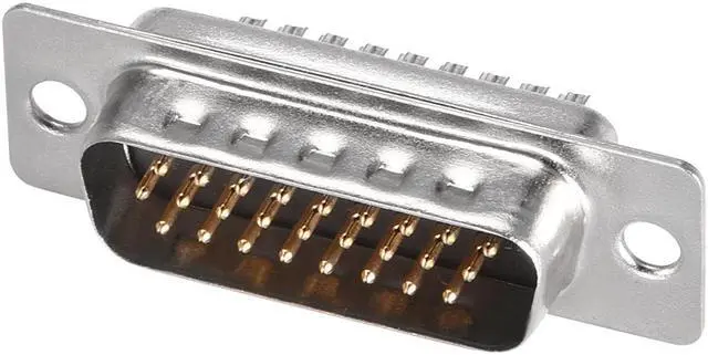 Main image of D-sub Connector Male Plug 26-pin 3-row Port Terminal Breakout Solder Type for Mechanical Equipment CNC Computers Black Pack of 8