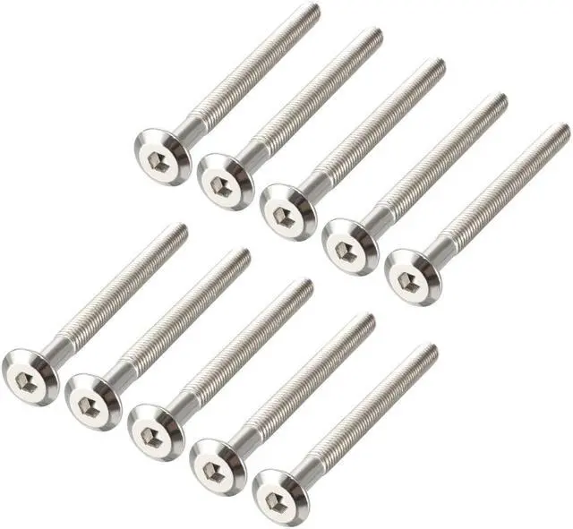 Main image of M6x70mm Hex Socket Head Screws Furniture Bolts 58mm Thread Length 10pcs
