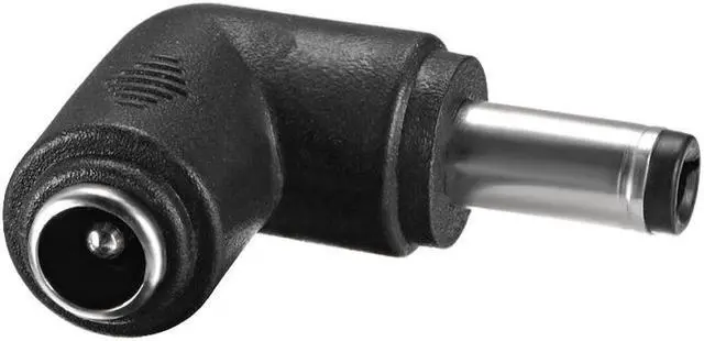 Alt view image 3 of 3 - DC Power Connector 90 Degree Right Angle 5.5mm x 2.5mm Male to 5.5mm x 2.1mm Female Coupler Adapter Converter 5Pcs