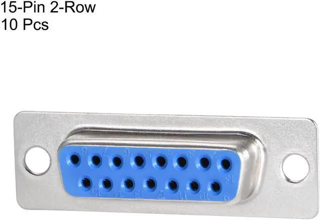 Alt view image 7 of 7 - D-sub Connector DB15 Female Socket 15-pin 2-row Port Terminal Breakout for Mechanical Equipment CNC Computers Blue Pack of 10