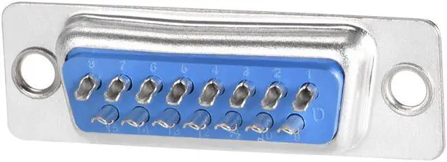 Alt view image 3 of 4 - D-sub Connector Male Plug 15-pin 2-row Port Terminal Breakout Solder Type for Mechanical Equipment CNC Computers Blue Pack of 10