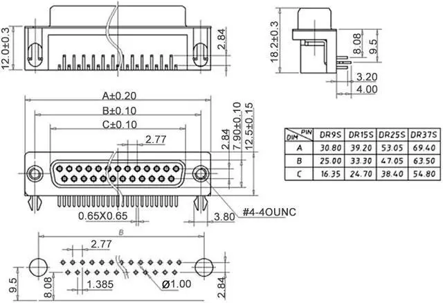 Alt view image 4 of 4 - D-sub Connector Female Socket 15-pin 2-row Right Angle Port Terminal Breakout Solder Type for Mechanical Equipment Black Pack of 10