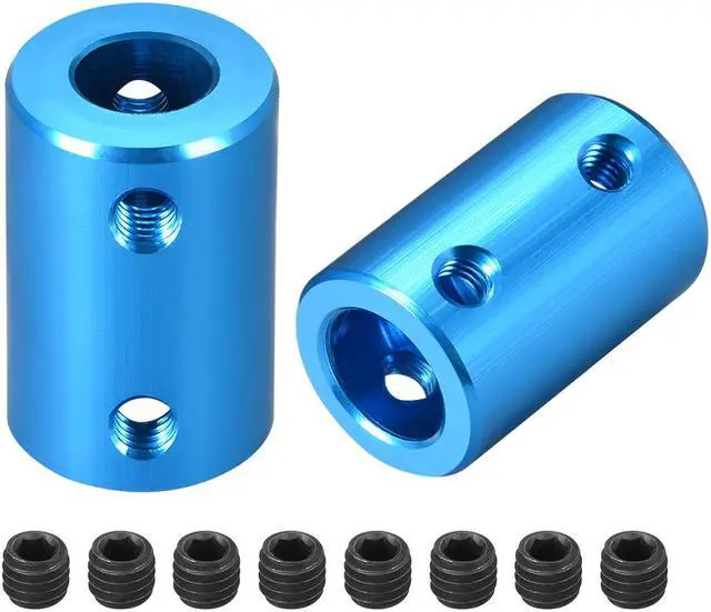 Main image of Shaft Coupling 8mm to 10mm Bore L25xD16 Robot Motor Wheel Rigid Coupler Connector Blue 2 PCS