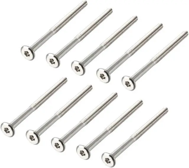 Main image of M6x90mm Hex Socket Head Screws Furniture Bolts 58mm Thread Length 10pcs