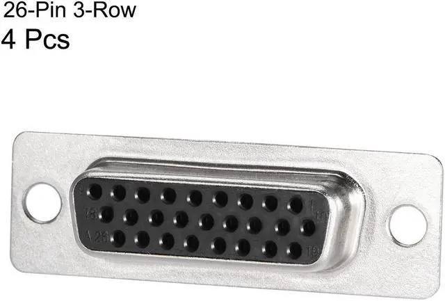 Alt view image 2 of 4 - D-sub Connector DB26 Female Socket 26-pin 3-row Port Terminal Breakout for Mechanical Equipment CNC Computers Pack of 4
