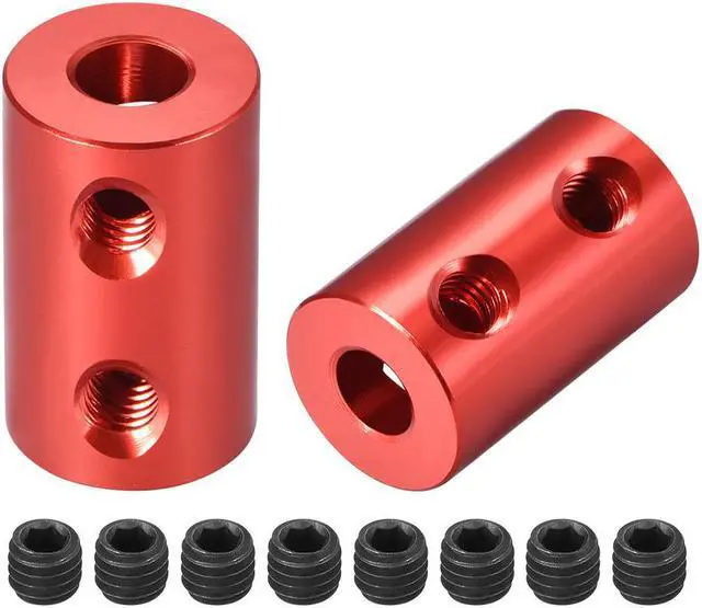 Main image of Shaft Coupling 5mm to 5mm Bore L20xD12 Robot Motor Wheel Rigid Coupler Connector Red 2 Pcs