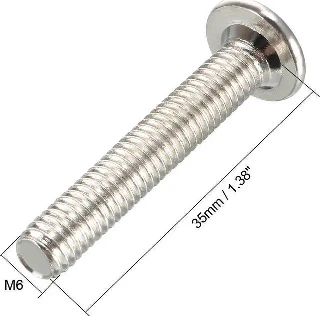 Alt view image 3 of 4 - M6x35mm Hex Socket Head Screws Furniture Bolts Fastener Carbon Steel 10pcs