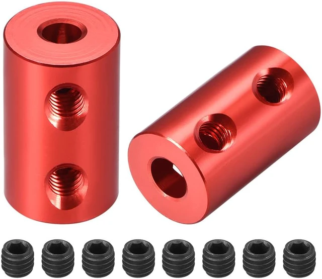 Main image of Shaft Coupling 4mm to 5mm Bore L20xD12 Robot Motor Wheel Rigid Coupler Connector Red 2 PCS
