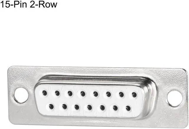 Alt view image 2 of 4 - D-sub Connector DB15 Female Socket 15-pin 2-row Port Terminal Breakout for Mechanical Equipment CNC Computers White Pack of 1