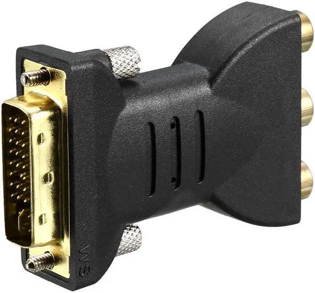 Alt view image 3 of 3 - DVI to RCA Adapter 24+5 Male to 3 RCA Female Connector for HDTV Projector