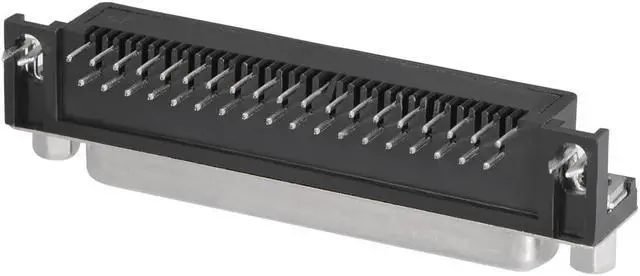 Alt view image 3 of 4 - D-sub Connector Female Socket 37-pin 2-row Right Angle Port Terminal Breakout for Mechanical Equipment Black Pack of 5
