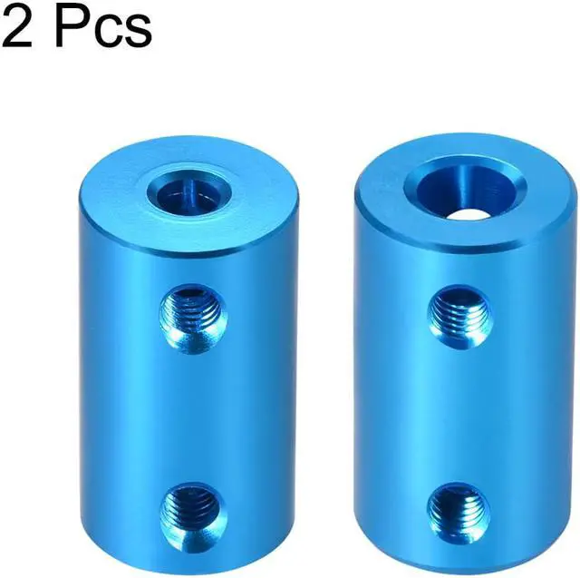 Alt view image 2 of 3 - Shaft Coupling 4mm to 6mm Bore L25xD14 Robot Motor Wheel Rigid Coupler Connector Blue 2pcs