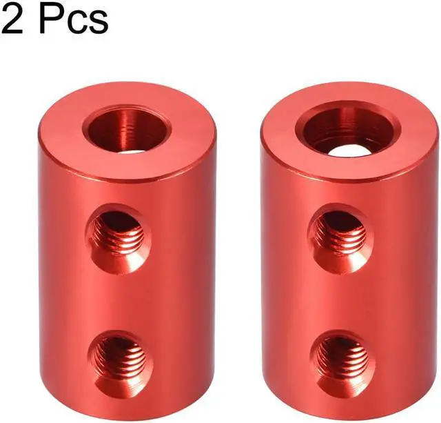 Alt view image 2 of 3 - Shaft Coupling 5mm to 6mm Bore L20xD12 Robot Motor Wheel Rigid Coupler Connector Red 2 PCS