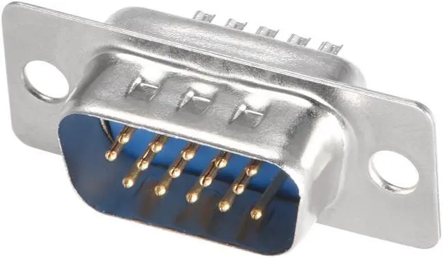 Main image of D-sub Connector Male Plug 15-pin 3-row Port Terminal Breakout for Mechanical Equipment CNC Computers Blue Pack of 20