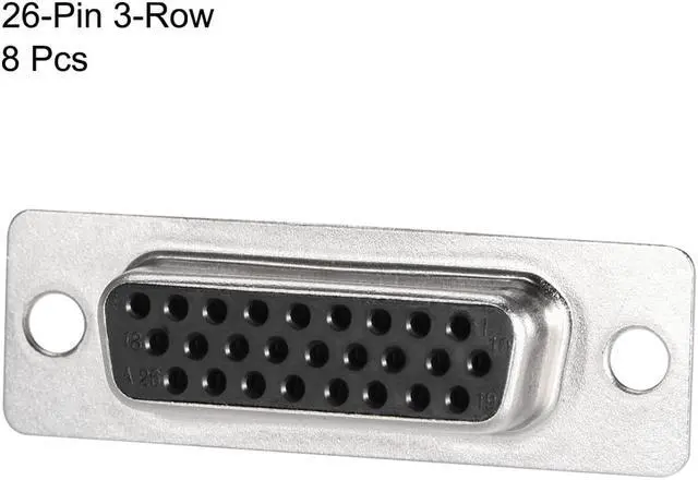 Alt view image 2 of 4 - D-sub Connector DB26 Female Socket 26-pin 3-row Port Terminal Breakout for Mechanical Equipment CNC Computers Pack of 8