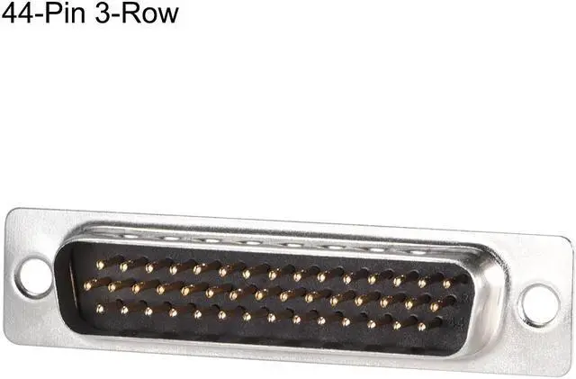Alt view image 2 of 4 - D-sub Connector Male Plug 44-pin 3-row Port Terminal Breakout Solder Type for Mechanical Equipment CNC Computers Black Pack of 1