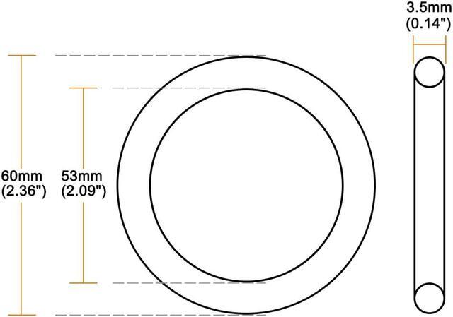 Alt view image 3 of 3 - O-Rings Nitrile Rubber, 53mm Inner Diameter, 60mm OD, 3.5mm Width, Round Seal Gasket 20pcs