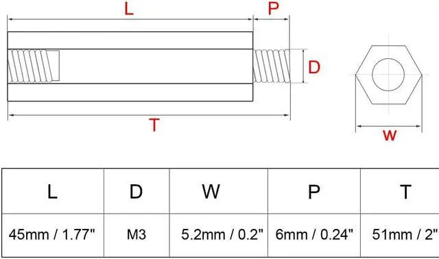 Alt view image 2 of 5 - Unique Bargains 34pcs M3 45+6mm Female Male Thread Brass Hex Standoff Spacer Screws PCB Pillar