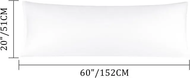Alt view image 7 of 7 - Body Pillow Cover Pillowcase, 280 Thread Count, 100% Egyptian Cotton, Body Pillow Case with Zipper Closure (20 x 60, White, 1-Piece)