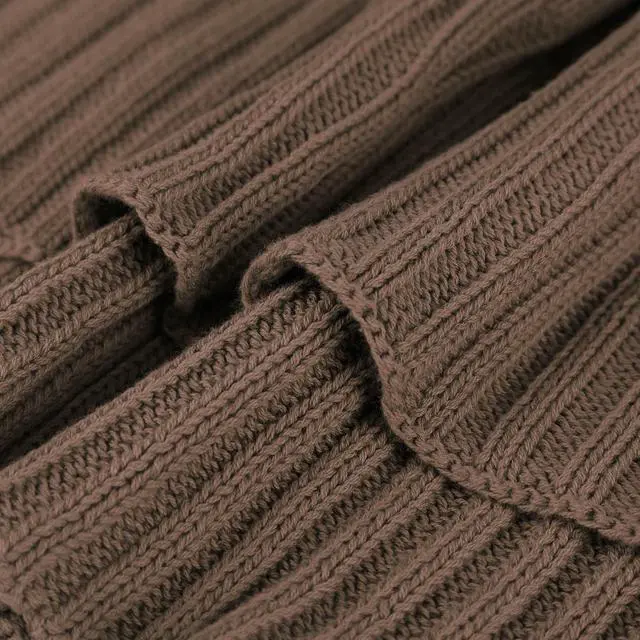 Alt view image 6 of 7 - Cotton Cable Knit Throw Blanket Super Soft Throw Couch Covers Decorative Knitted Blankets for Sofa Bed, Brown Throw(47" x 70")