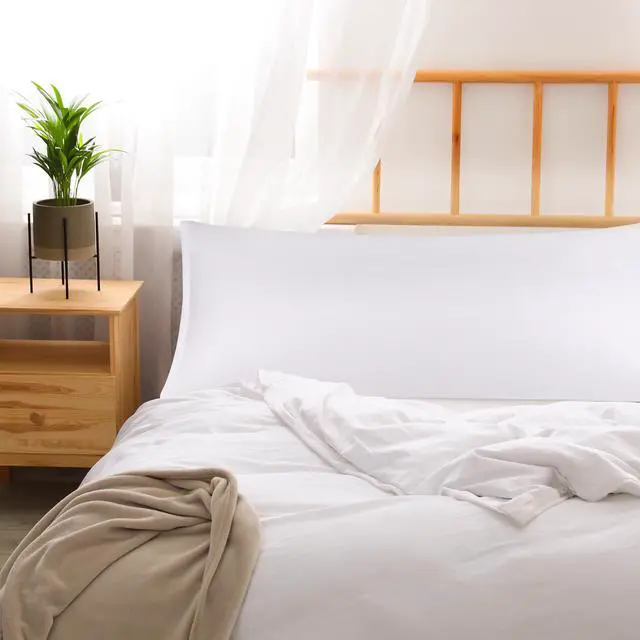 Alt view image 4 of 7 - Body Pillow Cover Pillowcase, 280 Thread Count, 100% Egyptian Cotton, Body Pillow Case with Zipper Closure (20 x 60, White, 1-Piece)