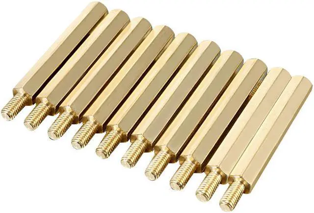 Main image of 10pcs M3 30+6mm Female Male Thread Brass Hex Standoff Spacer Screws PCB Pillar