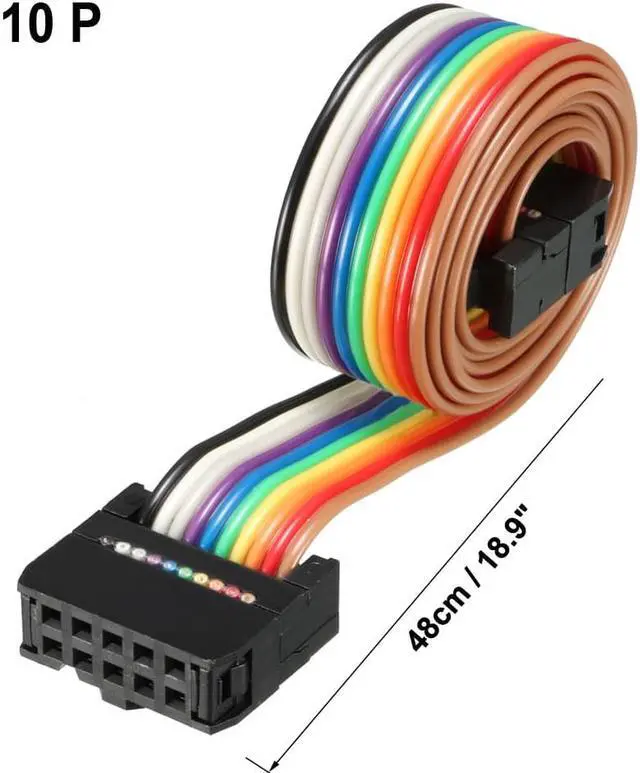 Alt view image 2 of 5 - IDC 10 Pins Wire Flat Rainbow Ribbon Cable 48cm 2.54mm Pitch 3pcs