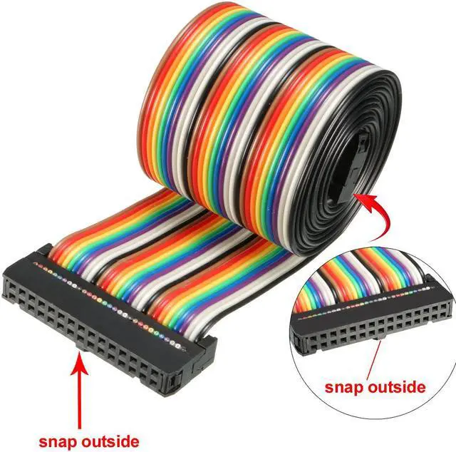 Alt view image 3 of 4 - IDC 30 Pins Wire Flat Rainbow Ribbon Cable 128cm 2.54mm Pitch 1pcs