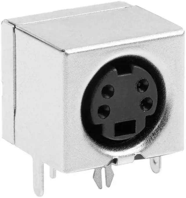 Alt view image 3 of 4 - S-video PCB Mount 4 Pin Mini Din Socket Audio Video Connector Black 5Pcs