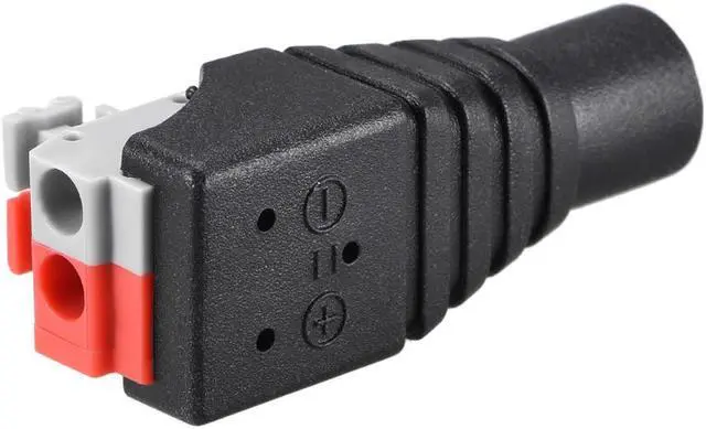 Alt view image 4 of 4 - DC Female Connector 5.5x2.1mm Power Adapter Push Type 2Pcs for Led Strip CCTV Camera Cable Wire Ends