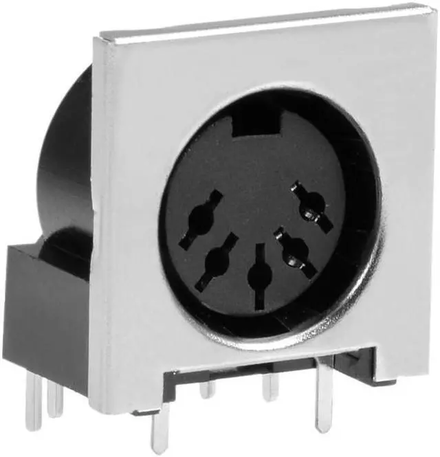 Alt view image 2 of 3 - S-video PCB Mount 5 Pin Din Socket Audio Video Connector 90 Degree Black 5Pcs