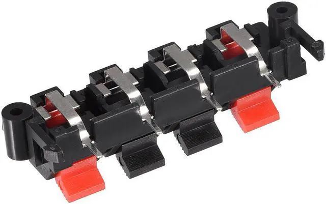 Alt view image 3 of 3 - 4 Way Spring Speaker Terminal Clip Push Release Connector Audio Cable Terminals Strip Block WP4-19 5Pcs