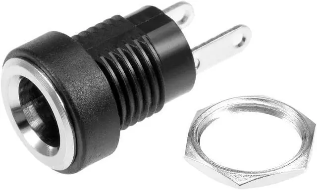 Alt view image 3 of 5 - PCB Mount DC Connector DC022B 5.5mm x 2.1mm 2 Pin Audio Video Socket Black 15Pcs