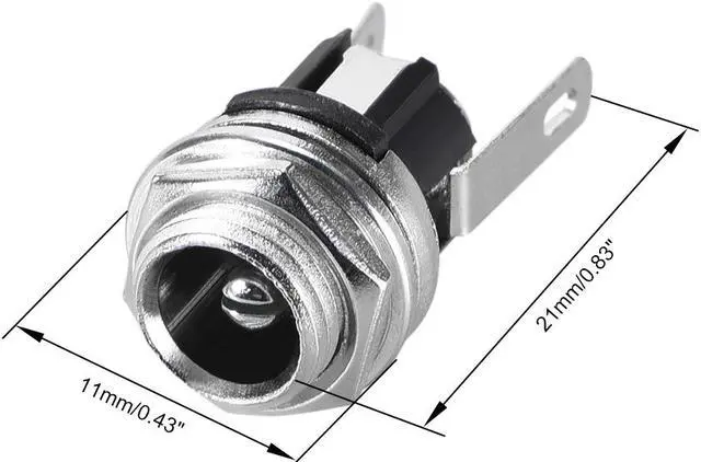 Alt view image 2 of 3 - PCB Mount DC Connector Audio Video Socket DC025M 3 Pin Female 5.5mm x 2.5mm Black 4Pcs