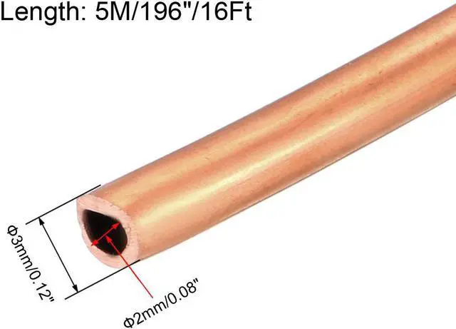 Alt view image 2 of 4 - Refrigeration Tubing Copper Tubing Coil 3mm OD 2mm ID 16Ft Length