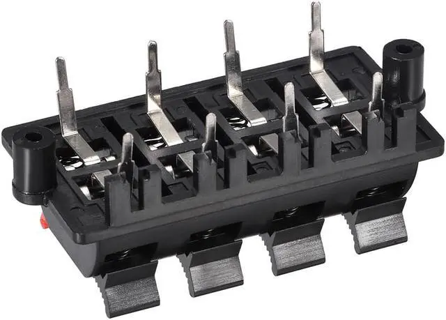 Alt view image 3 of 3 - 2 Row 8 Way Spring Speaker Terminal Clip Push Release Connector Audio Cable Terminals Strip Block WP8-03 2Pcs