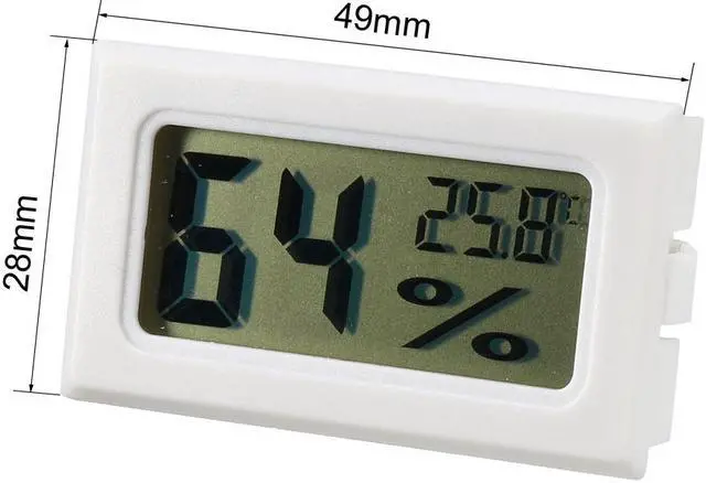 Alt view image 2 of 3 - White Digital Temperature Humidity Meters Gauge Indoor Thermometer Hygrometer LCD Display Celsius(°C) for Humidors, Greenhouse, Garden 3pcs