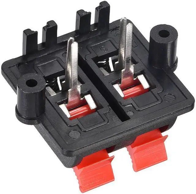 Alt view image 3 of 3 - 2 Row 4 Way Spring Speaker Terminal Clip Push Release Connector Audio Cable Terminals Strip Block WP4-03 5Pcs