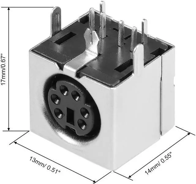Alt view image 2 of 4 - S-video PCB Mount 6 Pin Mini Din Socket Audio Video Connector Black 10Pcs
