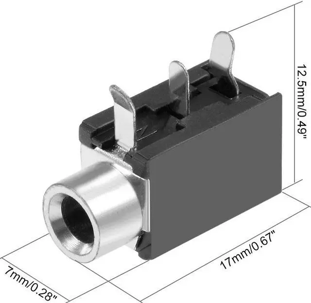 Alt view image 2 of 4 - PCB Mount 3.5mm 3 Pin Socket Headphone Stereo Jack Audio Video Connector PJ316 Black 20Pcs