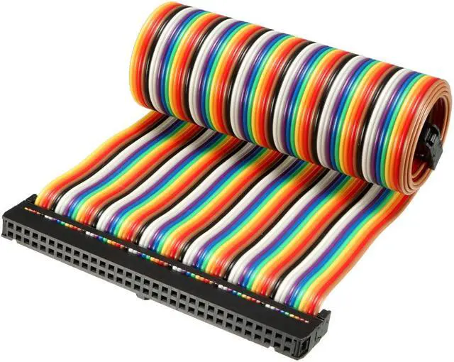 Main image of IDC 64 Pins Wire Flat Rainbow Ribbon Cable 48cm 2.54mm Pitch 3pcs