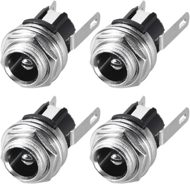 Main image of PCB Mount DC Connector Audio Video Socket DC025M 3 Pin Female 5.5mm x 2.5mm Black 4Pcs