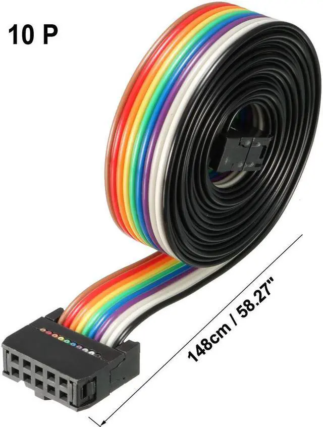 Alt view image 3 of 4 - IDC 10 Pins Wire Flat Rainbow Ribbon Cable 148cm 2.54mm Pitch