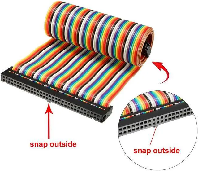 Alt view image 3 of 4 - IDC 64 Pins Wire Flat Rainbow Ribbon Cable 48cm 2.54mm Pitch 3pcs