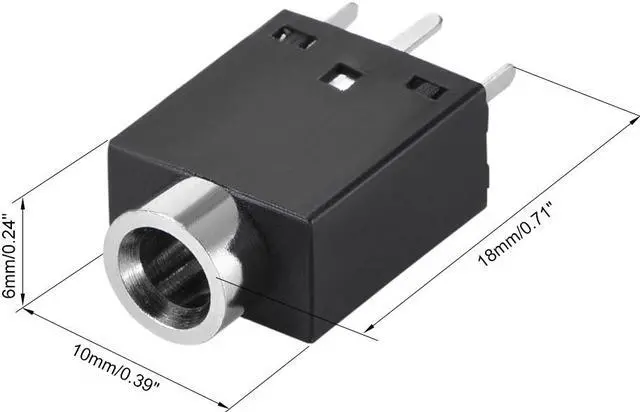 Alt view image 2 of 3 - PCB Mount 3.5mm 5 Pin Socket Headphone Stereo Jack Audio Video Connector PJ358 Black 10Pcs