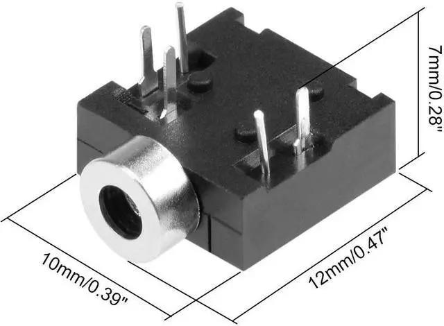 Alt view image 2 of 4 - PCB Mount 2.5mm 5 Pin Socket Headphone Stereo Jack Audio Video Connector PJ204 Black 20Pcs