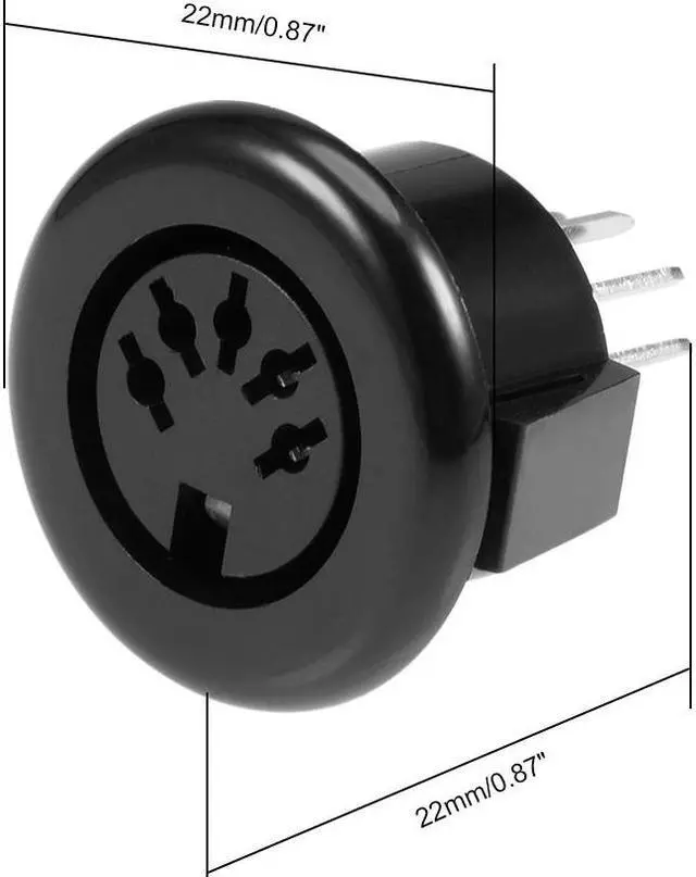 Alt view image 2 of 4 - S-video PCB Mount 5 Pin Din Socket Audio Video Connector Black DS-5-07A 5Pcs
