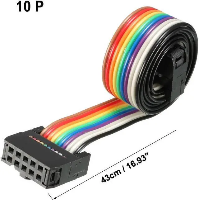 Alt view image 2 of 4 - IDC 10 Pins Wire Flat Rainbow Ribbon Cable 43cm 2.54mm Pitch 2pcs
